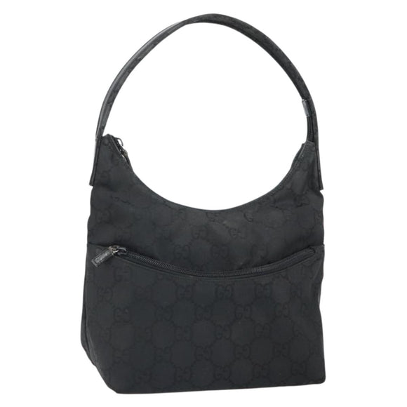 GUCCI GG Canvas Shoulder Bag Nylon Black Silver 001 3386 Auth ep12794