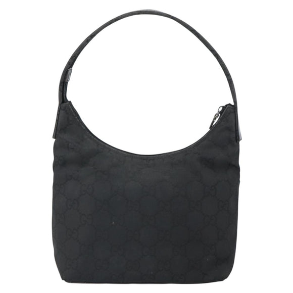 GUCCI GG Canvas Shoulder Bag Nylon Black Silver 001 3386 Auth ep12794