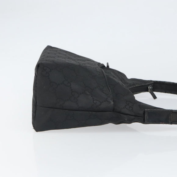 GUCCI GG Canvas Shoulder Bag Nylon Black Silver 001 3386 Auth ep12794