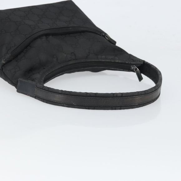 GUCCI GG Canvas Shoulder Bag Nylon Black Silver 001 3386 Auth ep12794
