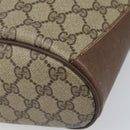 GUCCI GG Supreme Web Sherry Line Bag PVC Brown Gold 904 02 081 Auth ep12798-10