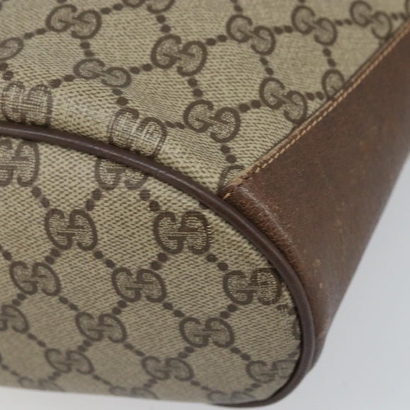 GUCCI GG Supreme Web Sherry Line Bag PVC Brown Gold 904 02 081 Auth ep12798