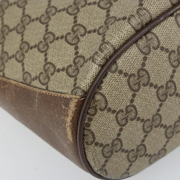 GUCCI GG Supreme Web Sherry Line Bag PVC Brown Gold 904 02 081 Auth ep12798