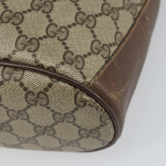 GUCCI GG Supreme Web Sherry Line Bag PVC Brown Gold 904 02 081 Auth ep12798