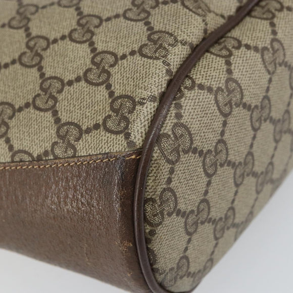 GUCCI GG Supreme Web Sherry Line Bag PVC Brown Gold 904 02 081 Auth ep12798
