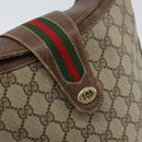 GUCCI GG Supreme Web Sherry Line Bag PVC Brown Gold 904 02 081 Auth ep12798-14