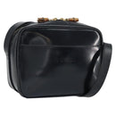 GUCCI Shoulder Bag Patent leather Black Gold 001 1705 1668 Auth ep12802-1