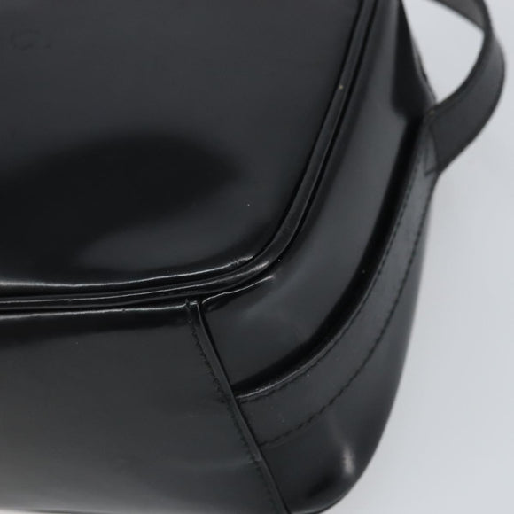 GUCCI Shoulder Bag Patent leather Black Gold 001 1705 1668 Auth ep12802
