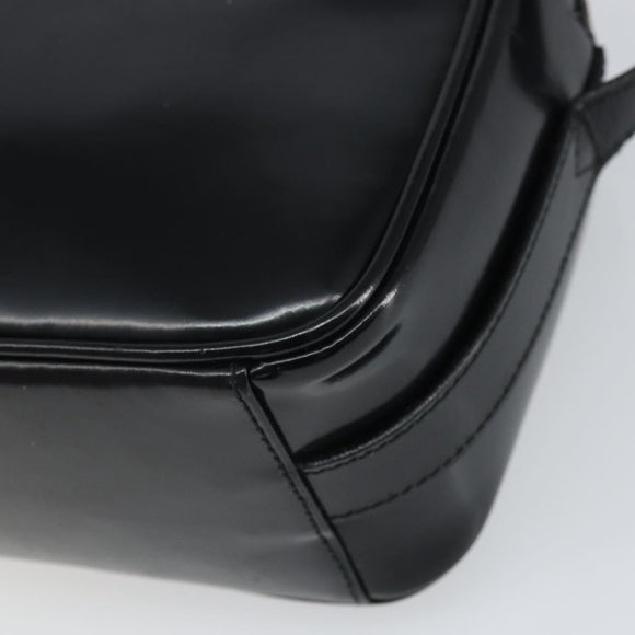 GUCCI Shoulder Bag Patent leather Black Gold 001 1705 1668 Auth ep12802