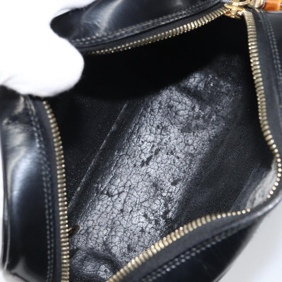GUCCI Shoulder Bag Patent leather Black Gold 001 1705 1668 Auth ep12802