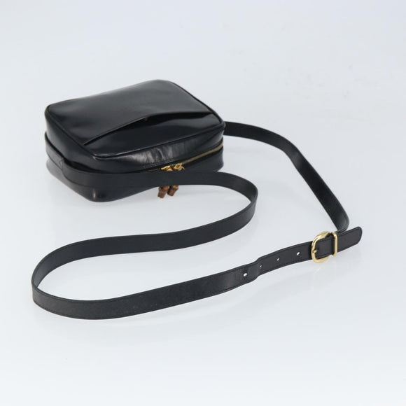 GUCCI Shoulder Bag Patent leather Black Gold 001 1705 1668 Auth ep12802