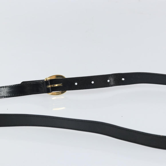 GUCCI Shoulder Bag Patent leather Black Gold 001 1705 1668 Auth ep12802