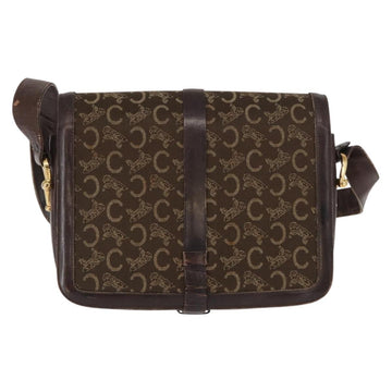 CELINE C Sulky Shoulder Bag Canvas Brown Gold Auth ep12803 - 0