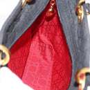 Christian Dior Lady Dior Canage Hand Bag Nylon Black Gold Auth ep12805-19