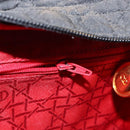 Christian Dior Lady Dior Canage Hand Bag Nylon Black Gold Auth ep12805-21