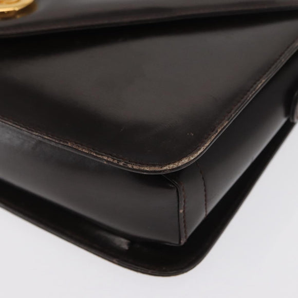 GUCCI Shoulder Bag Leather Brown Gold 001 406 0622 Auth ep12806