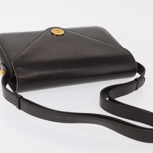 GUCCI Shoulder Bag Leather Brown Gold 001 406 0622 Auth ep12806