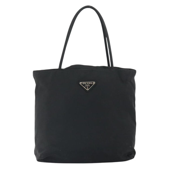 PRADA Hand Bag Nylon Black Silver Auth ep12808