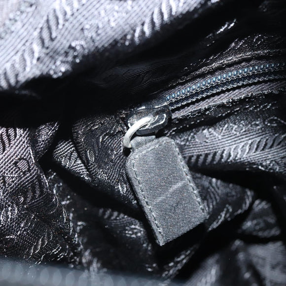 PRADA Hand Bag Nylon Black Silver Auth ep12808