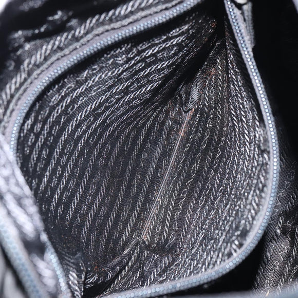 PRADA Hand Bag Nylon Black Silver Auth ep12808