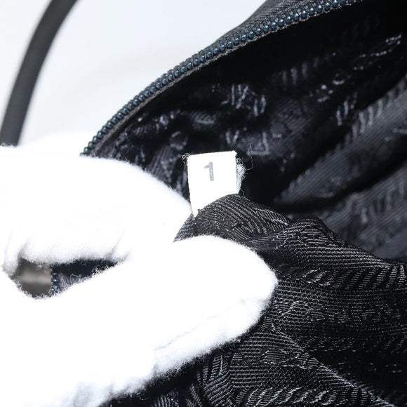 PRADA Hand Bag Nylon Black Silver Auth ep12808