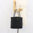 PRADA Hand Bag Nylon Black Silver Auth ep12808-24