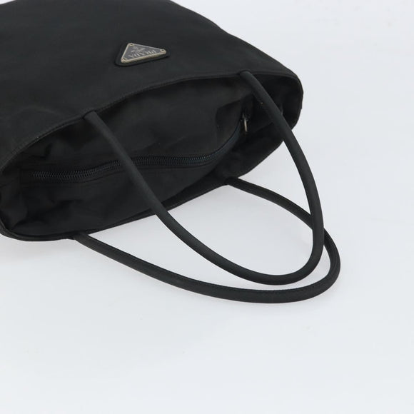 PRADA Hand Bag Nylon Black Silver Auth ep12808