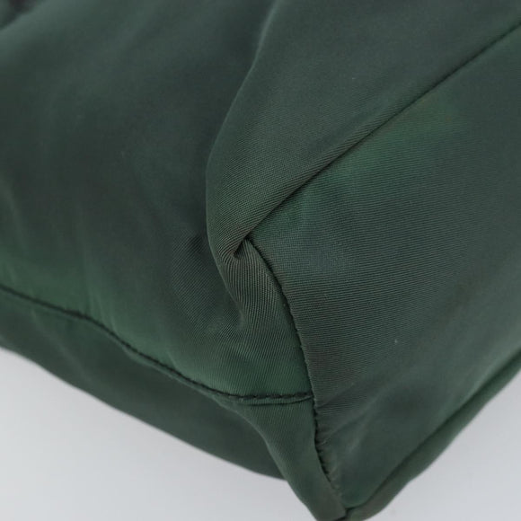 PRADA Hand Bag Nylon Green Silver Auth ep12812