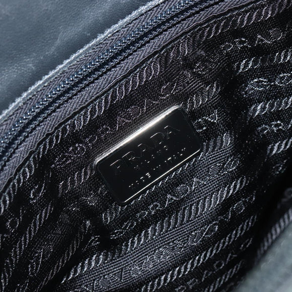 PRADA Hand Bag Nylon Green Silver Auth ep12812