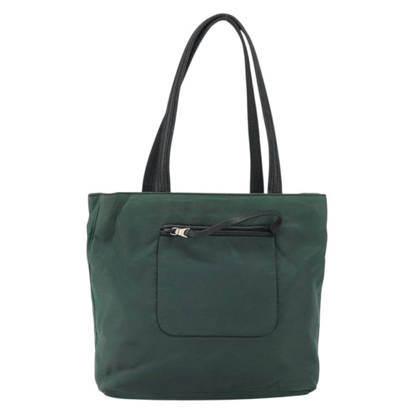 PRADA Hand Bag Nylon Green Silver Auth ep12812