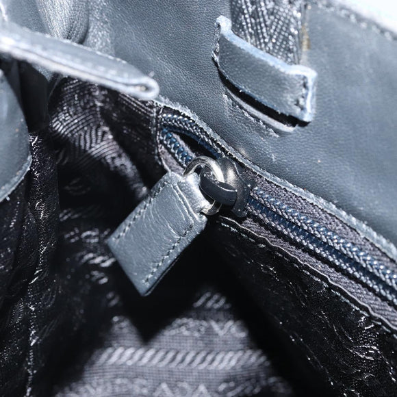 PRADA Hand Bag Nylon Green Silver Auth ep12812