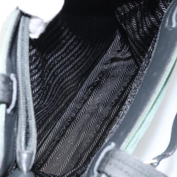 PRADA Hand Bag Nylon Green Silver Auth ep12812
