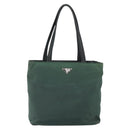 PRADA Hand Bag Nylon Green Silver Auth ep12812-3