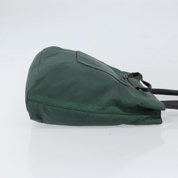 PRADA Hand Bag Nylon Green Silver Auth ep12812