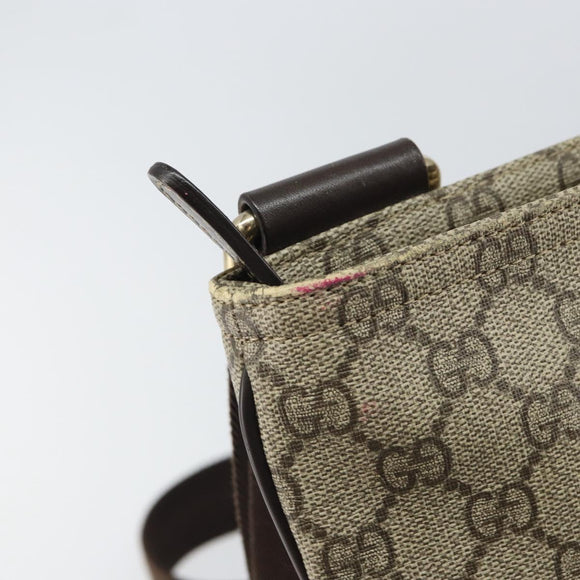 GUCCI GG Supreme Shoulder Bag PVC Beige Gold 201446 Auth ep12814