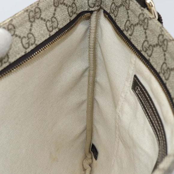 GUCCI GG Supreme Shoulder Bag PVC Beige Gold 201446 Auth ep12814