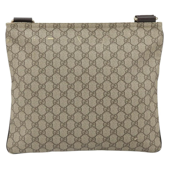 GUCCI GG Supreme Shoulder Bag PVC Beige Gold 201446 Auth ep12814