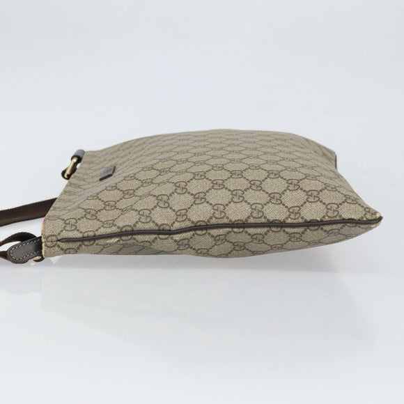 GUCCI GG Supreme Shoulder Bag PVC Beige Gold 201446 Auth ep12814