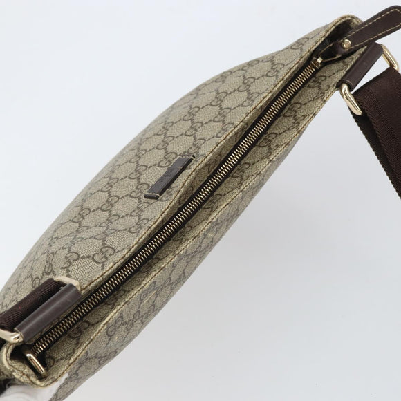 GUCCI GG Supreme Shoulder Bag PVC Beige Gold 201446 Auth ep12814
