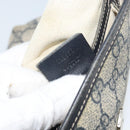 GUCCI GG Supreme Shoulder Bag PVC Navy Silver 223666 Auth ep12815-21