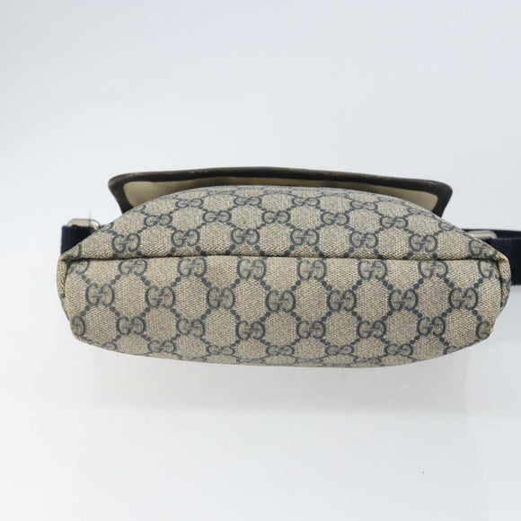 GUCCI GG Supreme Shoulder Bag PVC Navy Silver 223666 Auth ep12815