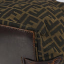 FENDI Zucca Canvas Hand Bag Black Brown Auth ep12817-14