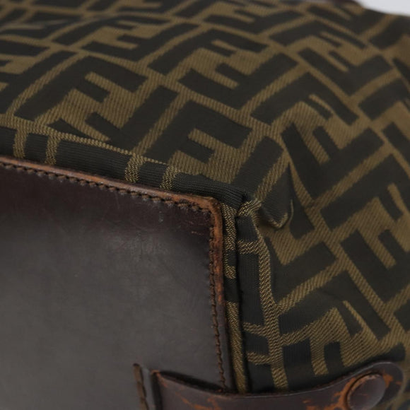 FENDI Zucca Canvas Hand Bag Black Brown Auth ep12817