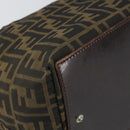 FENDI Zucca Canvas Hand Bag Black Brown Auth ep12817-15
