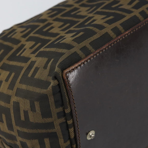 FENDI Zucca Canvas Hand Bag Black Brown Auth ep12817