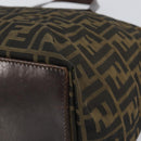 FENDI Zucca Canvas Hand Bag Black Brown Auth ep12817-16