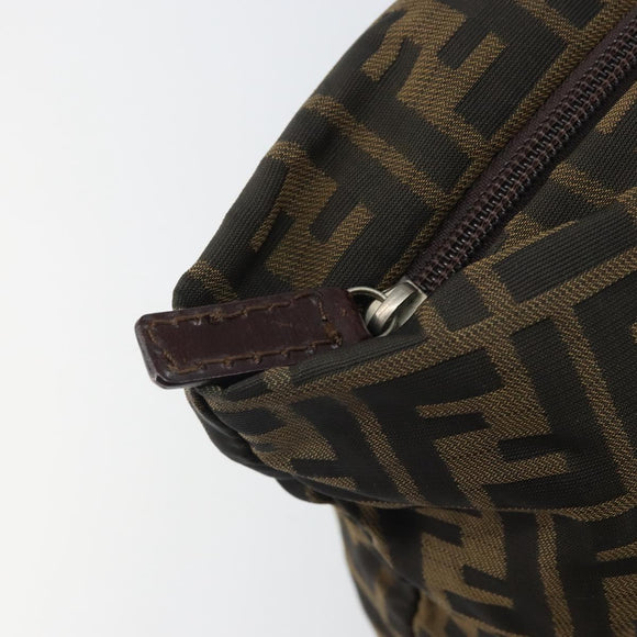 FENDI Zucca Canvas Hand Bag Black Brown Auth ep12817