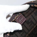 FENDI Zucca Canvas Hand Bag Black Brown Auth ep12817-19