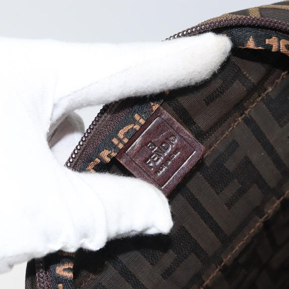 FENDI Zucca Canvas Hand Bag Black Brown Auth ep12817