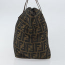 FENDI Zucca Canvas Hand Bag Black Brown Auth ep12817-3